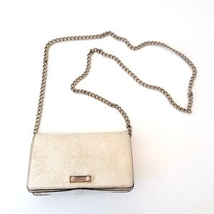 Kate Spade Alexander Avenue Isabeli Ostrich Crossbody Chain Bag, Cream, Leather